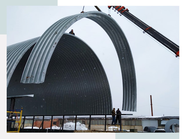 Полукруглые ангары в Рузаевке